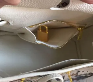 Vegan leather Designer Inspired handbag White thumbnail 6