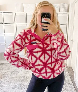 Patagonia Synchilla Fleece Jacket Pink Diamond Tie Dye Size Small thumbnail 1