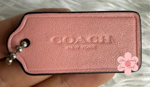 1.5" COACH Pink Fob Bag Charm Hang tag Hangtag thumbnail 1