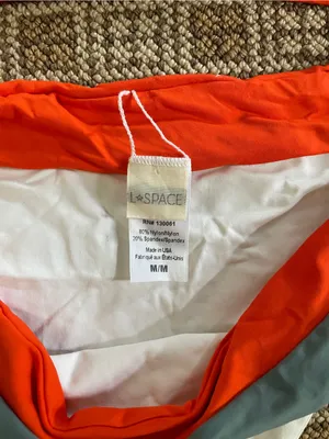 L*Space Orange Mesh Bikini Top with White Briefs - Women's Swim thumbnail 2