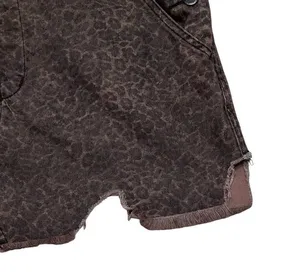 Free People womens size 8 animal print overall jumper distressed dress denim thumbnail 2