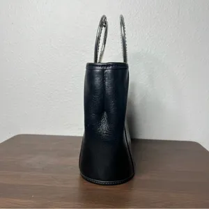 Brighton Corazon Black Croc Embossed Leather Heart Handle Small Bucket Handbag thumbnail 2