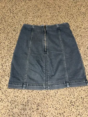 Free People dark blue denim mini skirt thumbnail 2