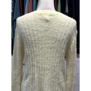 Cotton Emporium Light Yellow Ribbed Knit Sweater Cozy Chunky Cottagecore L NWOT thumbnail 6
