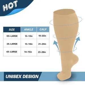 OLENNZ Compression Socks 2XL Wide Calf 20-30mmHg Knee High Plus Size Unisex thumbnail 2