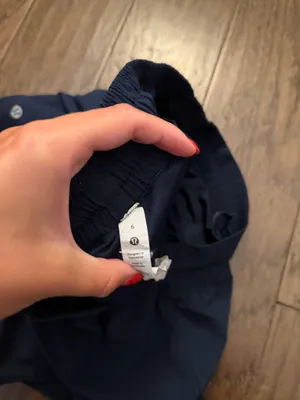Navy Lululemon Hotty Hot 4" Shorts thumbnail 4