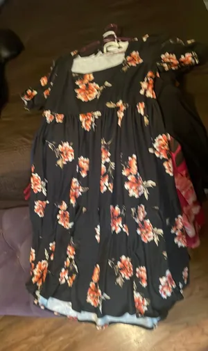 Black & Orange Floral Dress (2XL) thumbnail 1