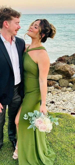 Azazie Bridesmaid Dress Green thumbnail 1