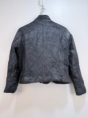 Wilsons Leather Maxima Leather Moto Jacket Textured Crinkle Vintage M/L thumbnail 4