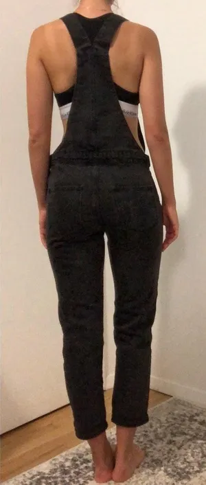 Topshop Black Slim Leg Overalls thumbnail 3