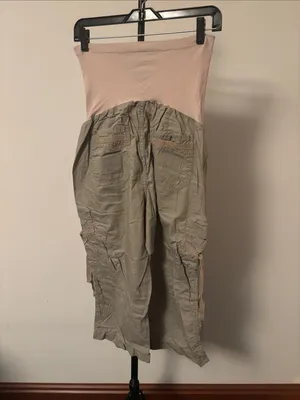 Oh Baby by Motherhood Beige Maternity Capri Cargo Pants thumbnail 3