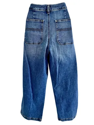 LL Bean Classic Fit 207 Wide Leg High Waisted Jeans in “Faded Indigo”, Size 10 thumbnail 4