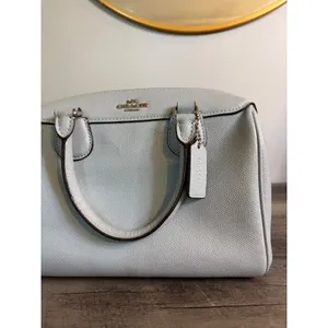 Coach Mini Bennett Satchel Metallic Light Blue Crossgrain Leather Bag thumbnail 4
