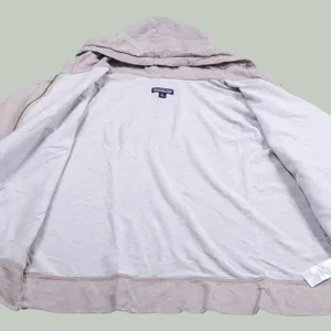 Patagonia Zip Up Hoodie Women XL Tan Bird Graphic Organic Cotton Fleece Jacket thumbnail 4
