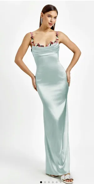 Formal Maxi Dress Blue Size M thumbnail 1