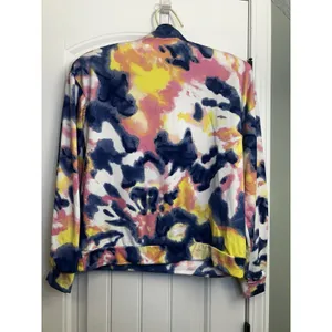Bobbie Brooks XL Colorful Abstract Half Zip Pullover Stretch Women’s Top Lounge thumbnail 3