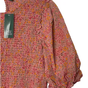 NEW‎ Wild Fable Pink Floral Smocked Dress Plus Size 1X Short Sleeve NWT thumbnail 6