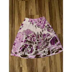 Bisou‎ Bisou Women's Sz 4 A Line Boho Cotton Skirt Sequins Pink White Purple thumbnail 7