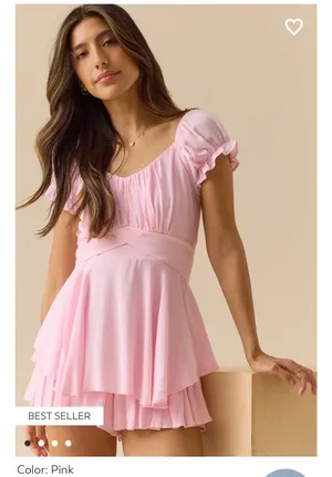 Altar'd State Light Pink Romper Skort thumbnail 1