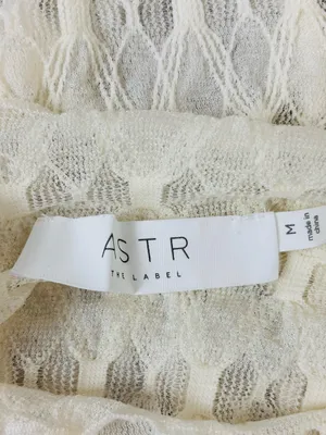 ASTR the label ivory sheer textured long sleeve top w/ asymmetric back detail. M thumbnail 8