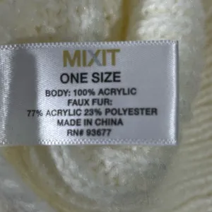 Mixit Faux Fur Collar Knit Sweater Poncho‎ Women Os Ivory Elegant Aspen Ski thumbnail 5