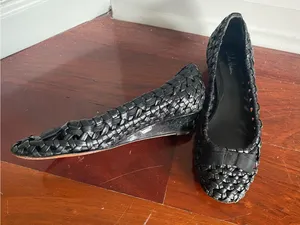 Cole Haan Women's Black Woven Ballet Flats Sz 6 thumbnail 1