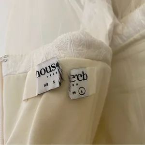 House of CB 'Cherelle' Ivory Jacquard Puff Sleeve Dress size Large NWOT‎ thumbnail 10
