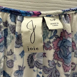 Joie Folk Song Cropped Off Shoulder‎ Floral Top Peasant Boho Purple Blue White S thumbnail 6