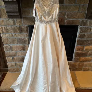 Sherri Hill A-Line Satin Beaded Bodice Wedding Dress NWT thumbnail 10