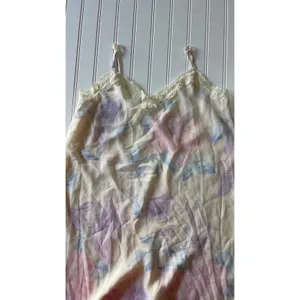 Vintage Valerie Stevens Sheer Pastel Floral Maxi Slip Dress Lace Trim Medium Y2K thumbnail 5