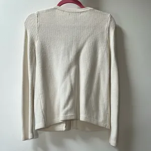 Banana Republic | Cream Knit Cardigan with Gold Button Accents Small thumbnail 4
