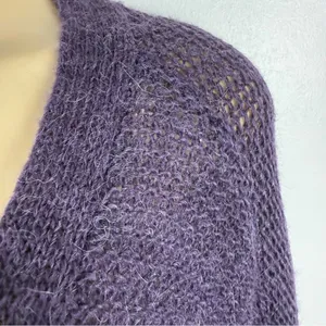 Free People Wool Alpaca V-neck Sweater Sz M Purple Cozy Slouchy thumbnail 5