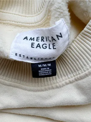 American Eagle Sidekick Shrunken Buttery Yellow Crew Neck Sweatshirt Sz M thumbnail 4