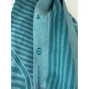 Lululemon Swiftly Tech Long Sleeve Crew Teal Blue Green Striped Running Top 4 thumbnail 6