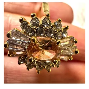 Gold tone rhinestone ring thumbnail 6