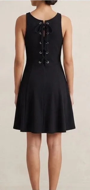 NWT Altar'd‎ State Dress Black Lace Up Back Size M Fit And Flare Skater Cocktail thumbnail 1