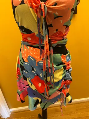 Dolls Kill Current Mood Squeeze The Day Ruched Skirt (NWT) and Mesh Tie Front Top (NWOT) Size XL thumbnail 2