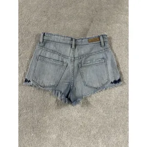 Blank NYC Cutoff Wedge Shorts Women's Sz 24‎ High Rise Distressed Denim Stretch thumbnail 5