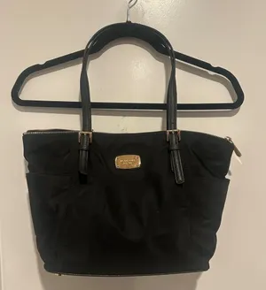 Vintage Michael Kors Black Tote Shoulder Bag Gold Hardware thumbnail 1