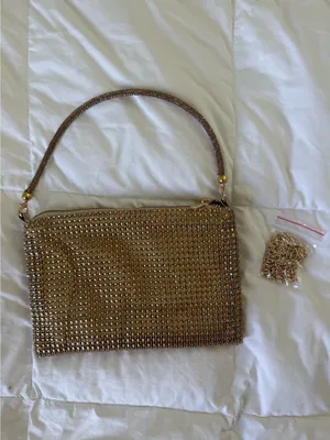 Multicolor Gold Rhinestone Handbag Purse thumbnail 6