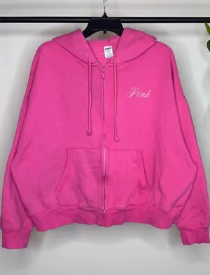 VS Pink Ivy Campus Fleece Full Zip Hoodie Jersey Shore Graphic size XL thumbnail 1