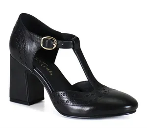Diba True Juke Box Leather T-Strap Pumps Black Size 9 thumbnail 1