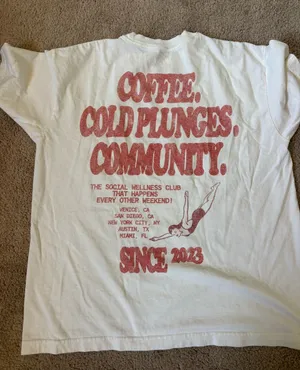 Coffee and Chill White Tee Size M thumbnail 1