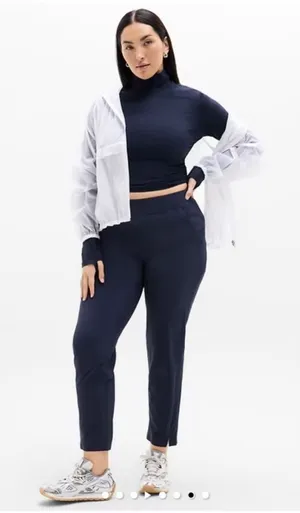 $99 Athleta Brooklyn Mid Rise Ankle Pant in navy blue 16 thumbnail 1