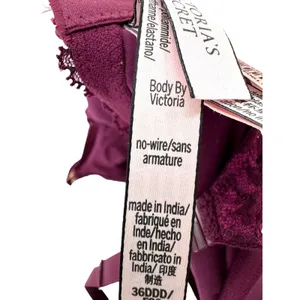 Victoria's Secret Body by Victoria Wireless Nursing Bra 36DDD Burgundy Lace Wing thumbnail 3