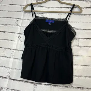 Aeropostale Black Crop Top Camisole Spaghetti Straps Lace SZ XL Flowy V-Neck thumbnail 6