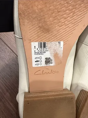 Clarks Women's Pure Block Loafer Flats Cream Leather Size 9 - C63-006 thumbnail 5