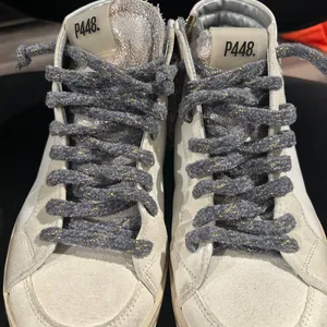 P448 Cream and Silver Sneakers with Glitter Laces thumbnail 2