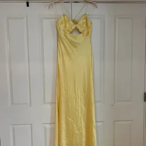 MAC‎ DUGGAL yellow twist front gown maxi dress bridesmaid formal 14 thumbnail 4