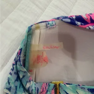 Lilly Pulitzer Bandeau Bikini Top Strapless Swimsuit Top Blue Pink Multicolored thumbnail 5